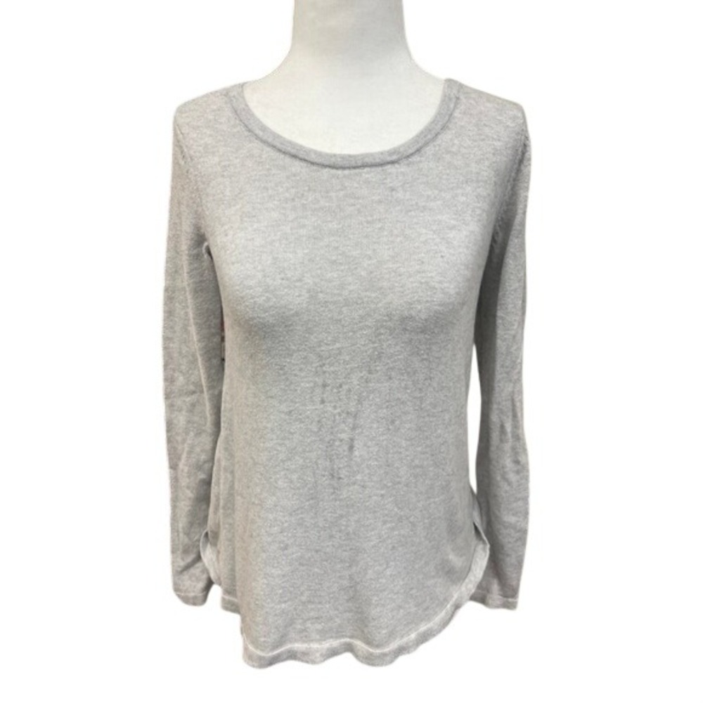 Aerie Heather Gray Cotton Cashmere Twist Back Open Back Sweater XS